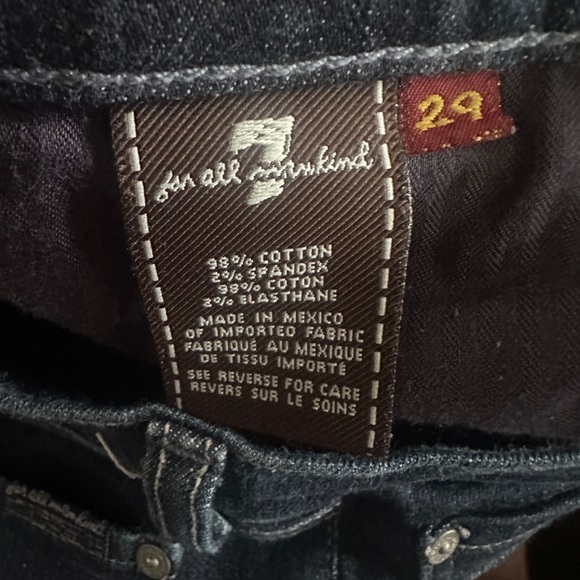 7 For All Mankind Women's Skinny Jeans - Dark Blue - Picture 5 of 5